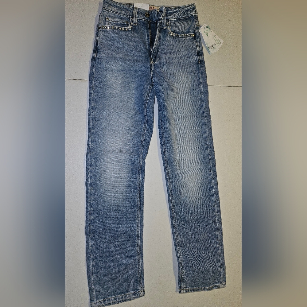 Guess Girly Jeans with rhinestone embellished pockets.